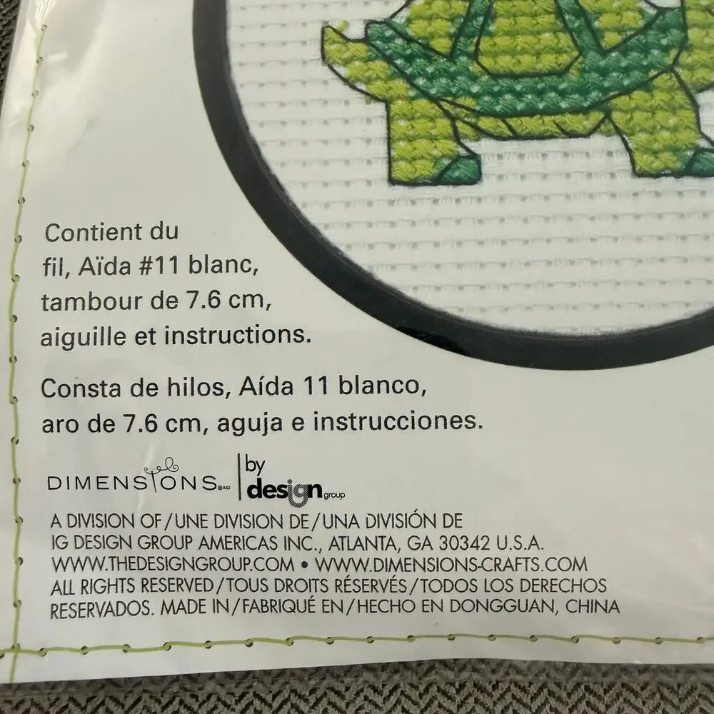 Dimensions Learn-A-Craft Cross Stitch Kits Lot of 2 Turtle Peace Sign NEW